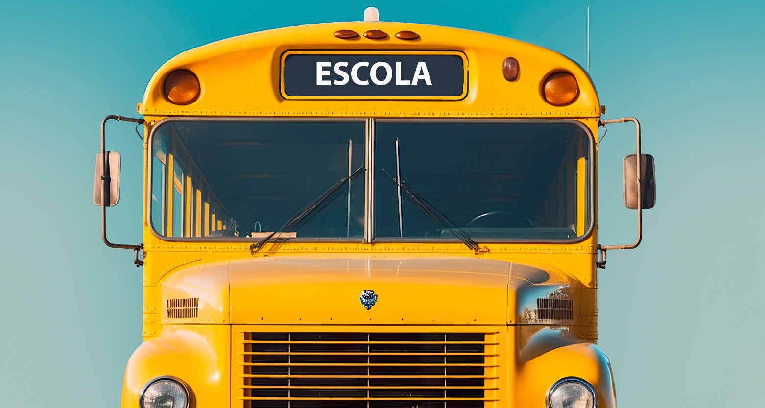 Imagem gerada por IA de ônibus escolar amarelo