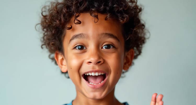 Imagem de criança sorrindo